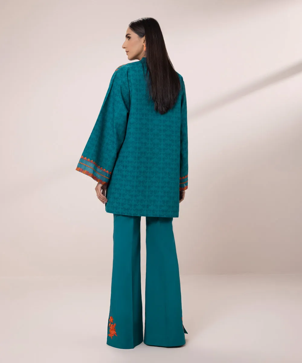 2 Piece - Embroidered Jacquard Suit