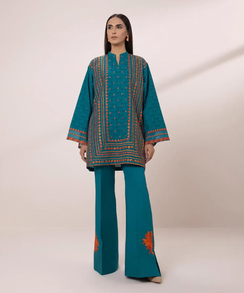 2 Piece - Embroidered Jacquard Suit