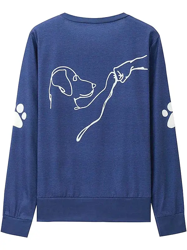 Active Sportswear Dog Print Women's Sweatshirt