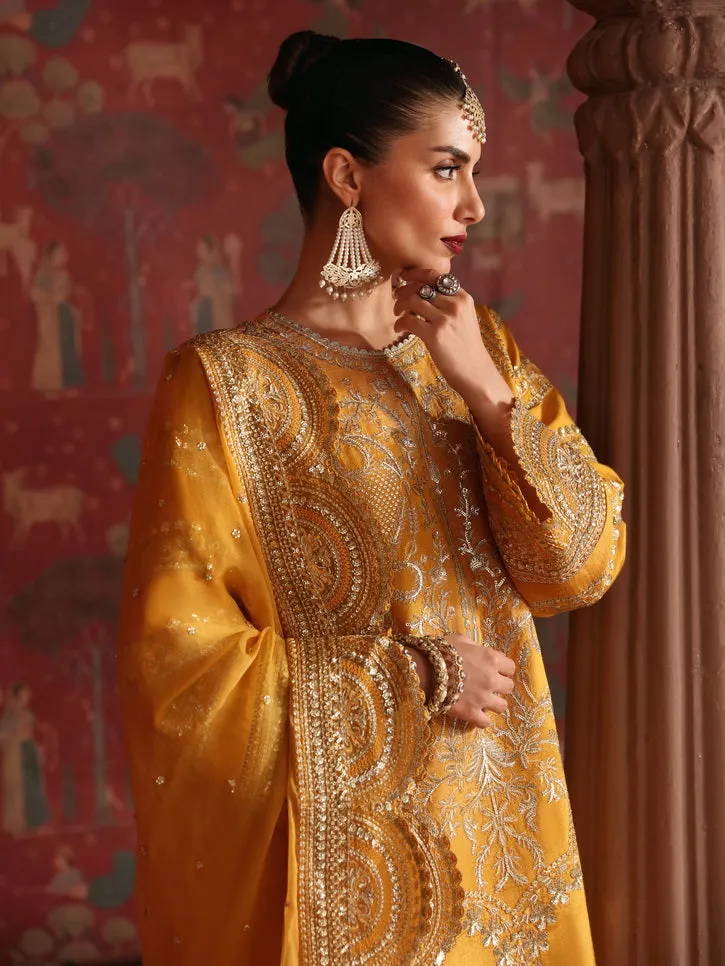 Afrozeh Divani Embroidered Raw Silk Unstitched 3Pc Suit AS-V2-02 Shama