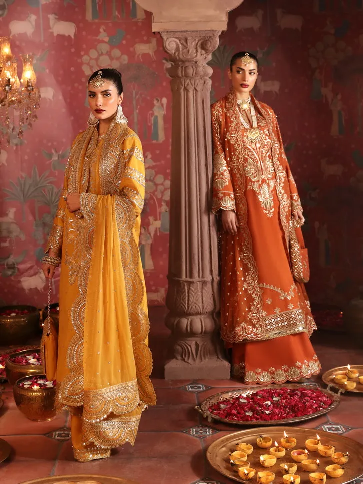 Afrozeh Divani Embroidered Raw Silk Unstitched 3Pc Suit AS-V2-02 Shama