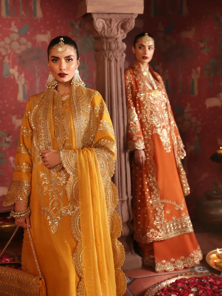 Afrozeh Divani Embroidered Raw Silk Unstitched 3Pc Suit AS-V2-02 Shama