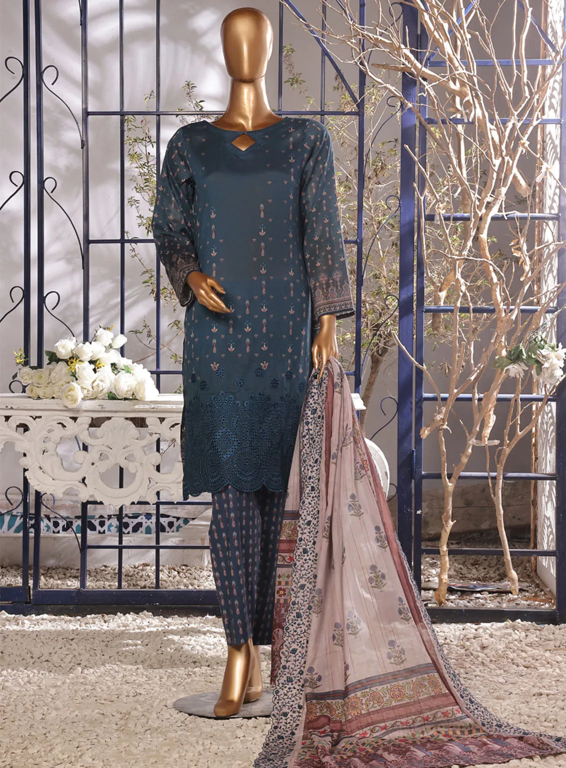 Aifa Chikankari Lawn 3 Piece Unstitched Suit AI24C AF-CK-24605