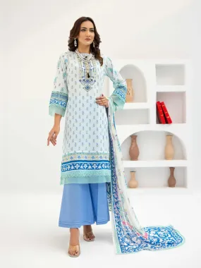 Al Kareem Gul-e-Lala Digital Printed Lawn Unstitched 3Pc Suit D-2565