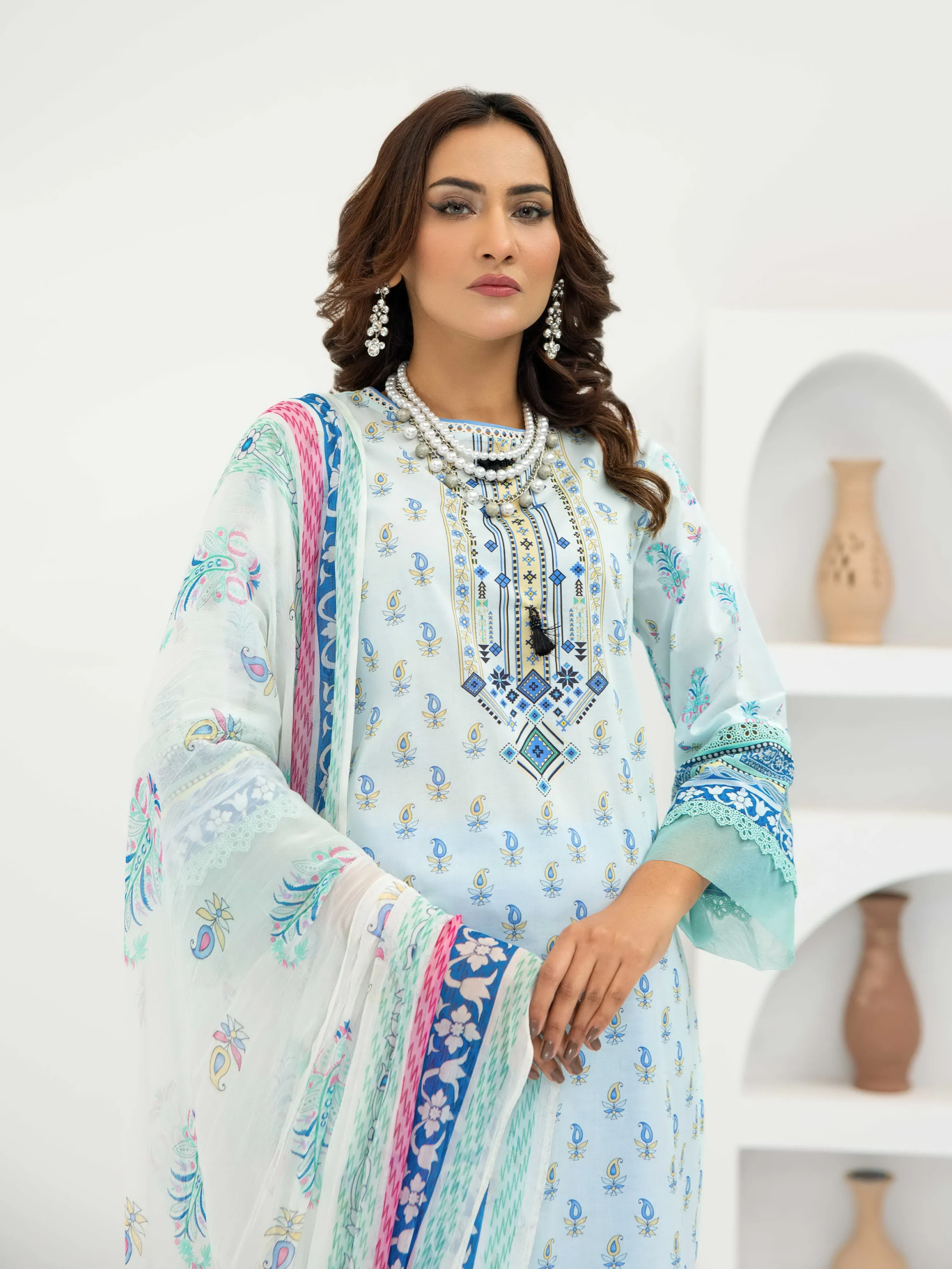 Al Kareem Gul-e-Lala Digital Printed Lawn Unstitched 3Pc Suit D-2565