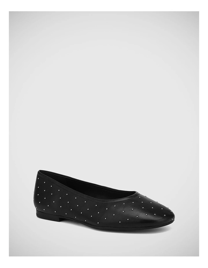 Amadi Leather Ballet Flat in Black