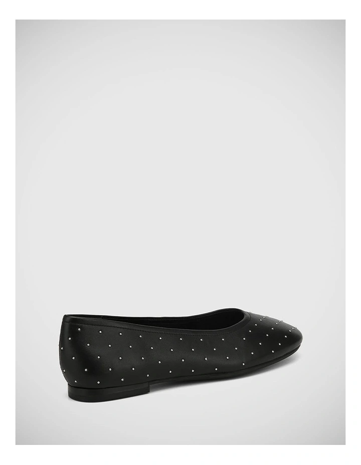 Amadi Leather Ballet Flat in Black