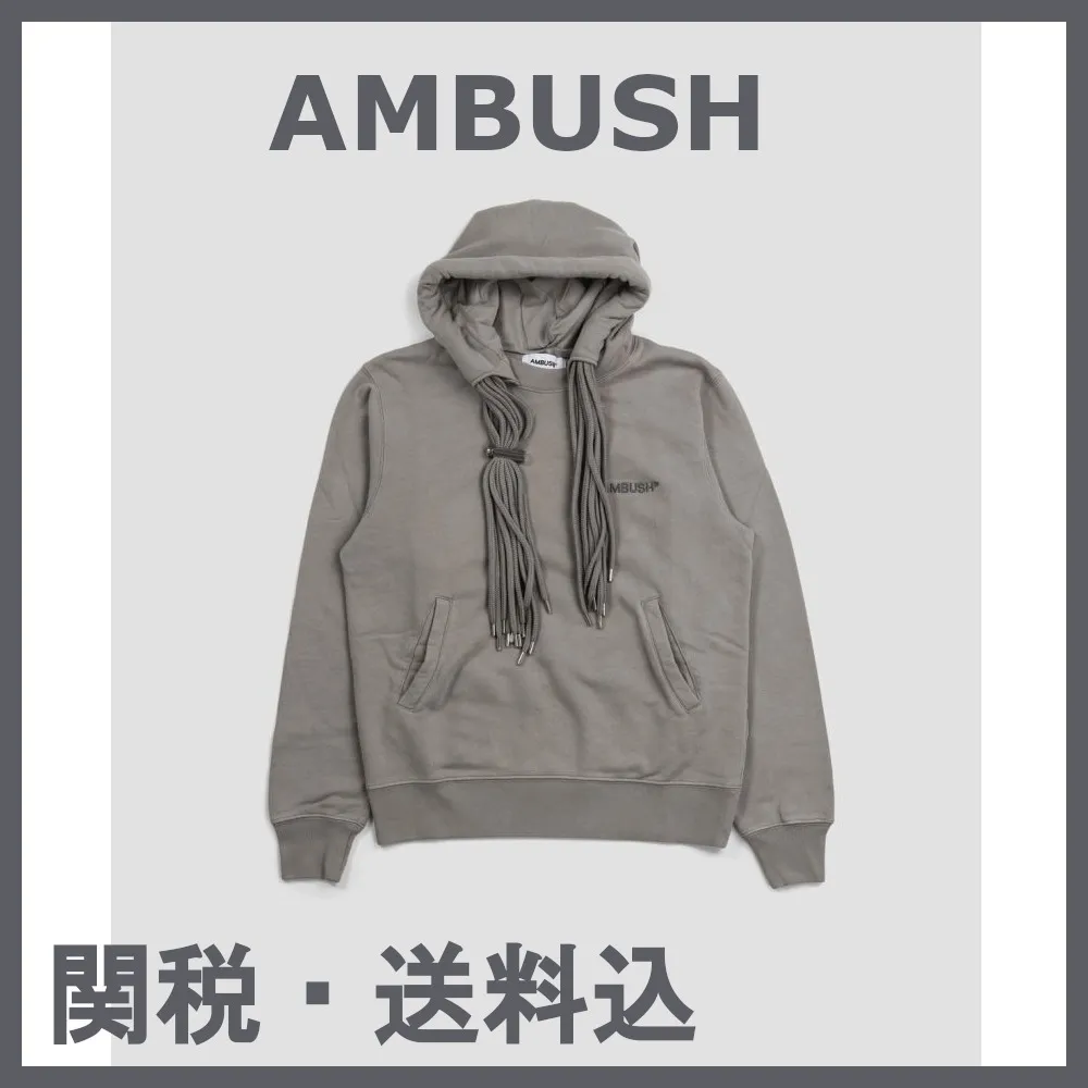 AMBUSH  |Long Sleeves Plain Cotton Logo Hoodies