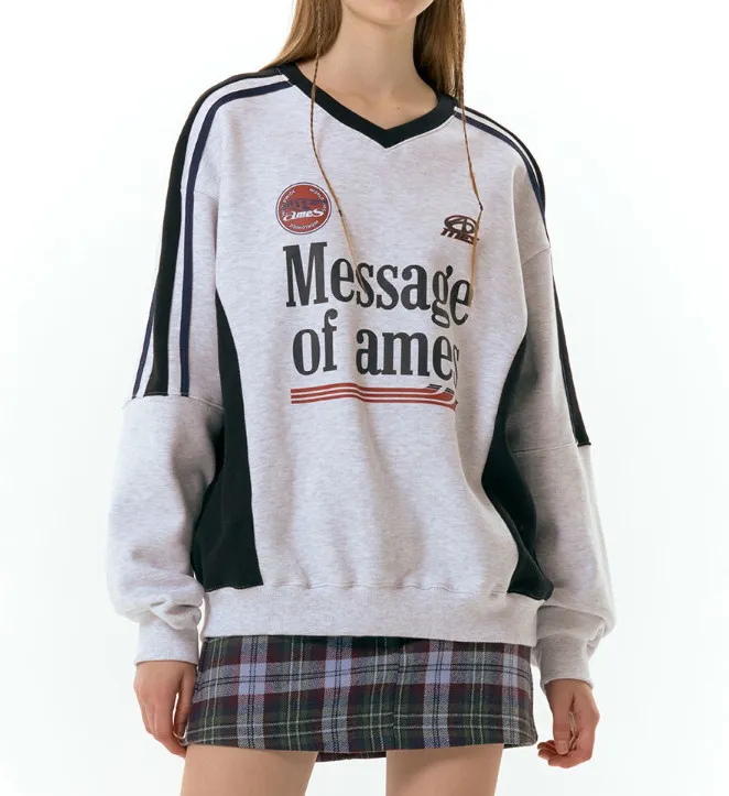 AMES-WORLDWIDE  |Long Sleeves Cotton Hoodies & Sweatshirts