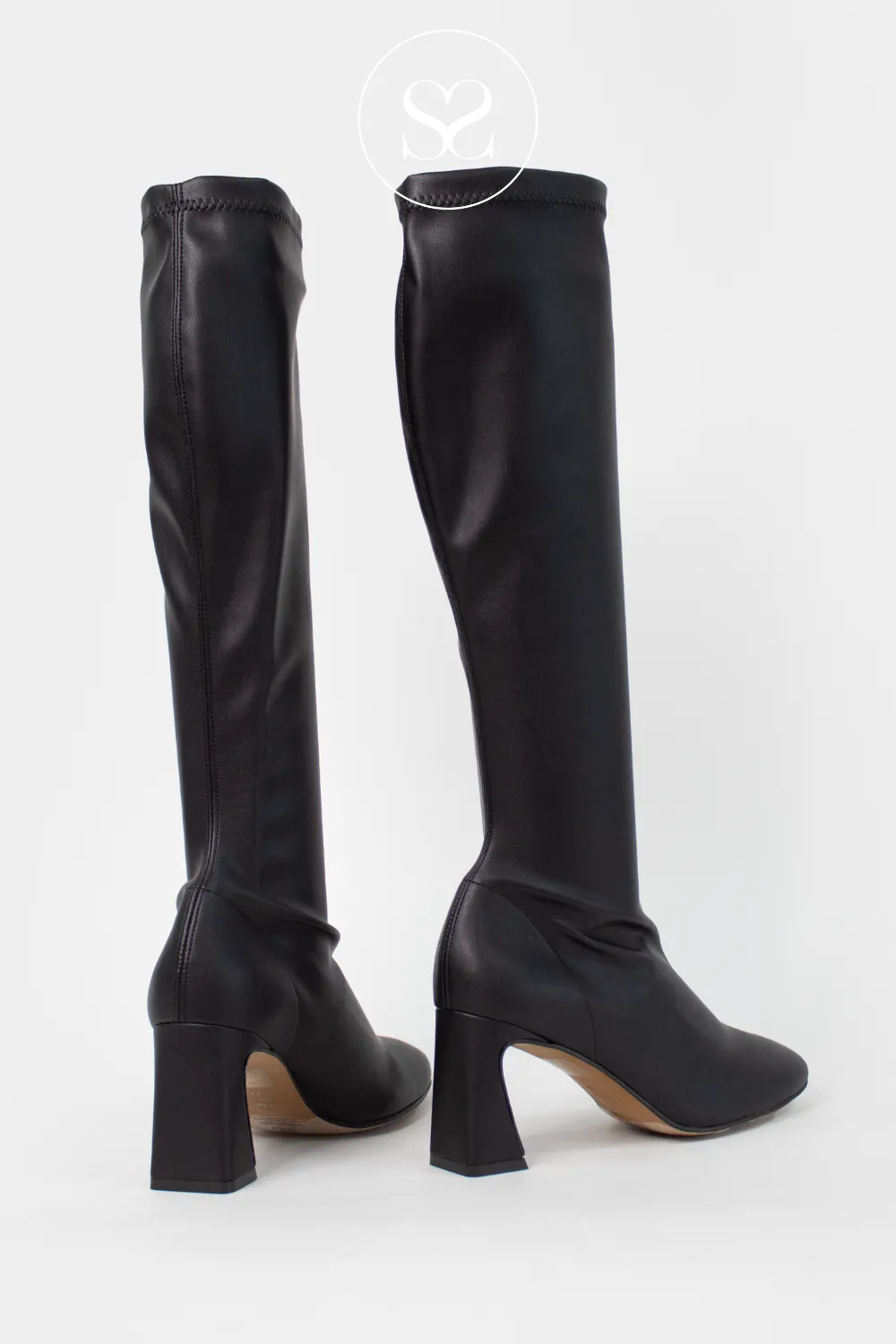 ANGEL ALARCON 24614 BLACK STRETCH KNEE HIGH BOOTS