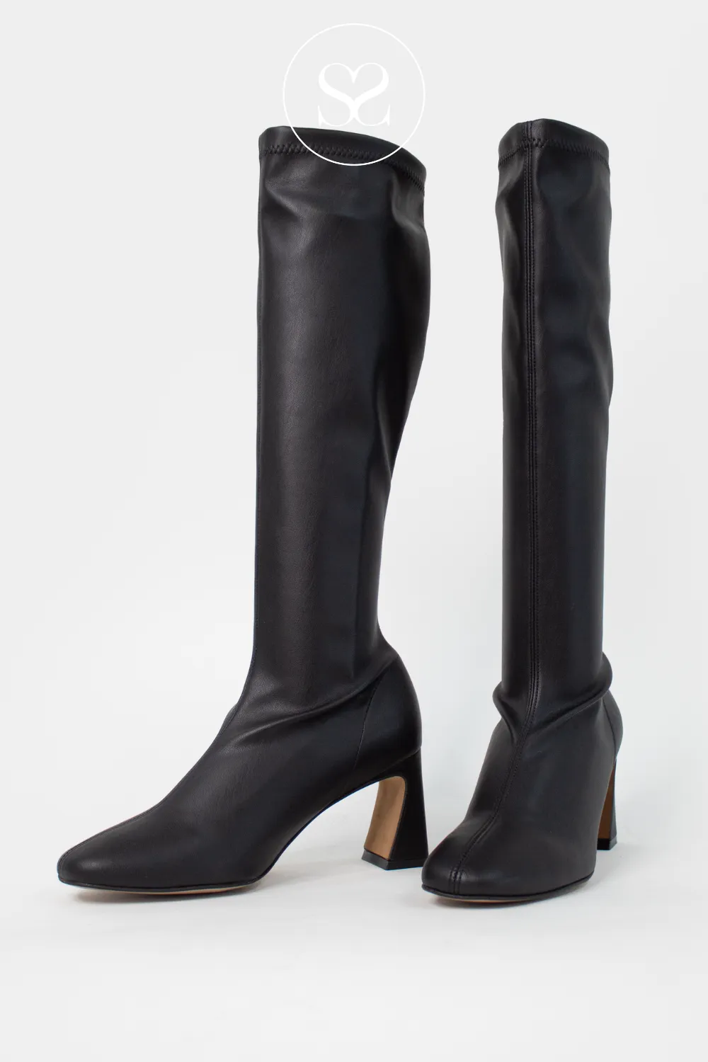 ANGEL ALARCON 24614 BLACK STRETCH KNEE HIGH BOOTS