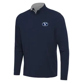 Antigua BYU Cougars Navy/Gray Content Quarter-Zip Pullover Top