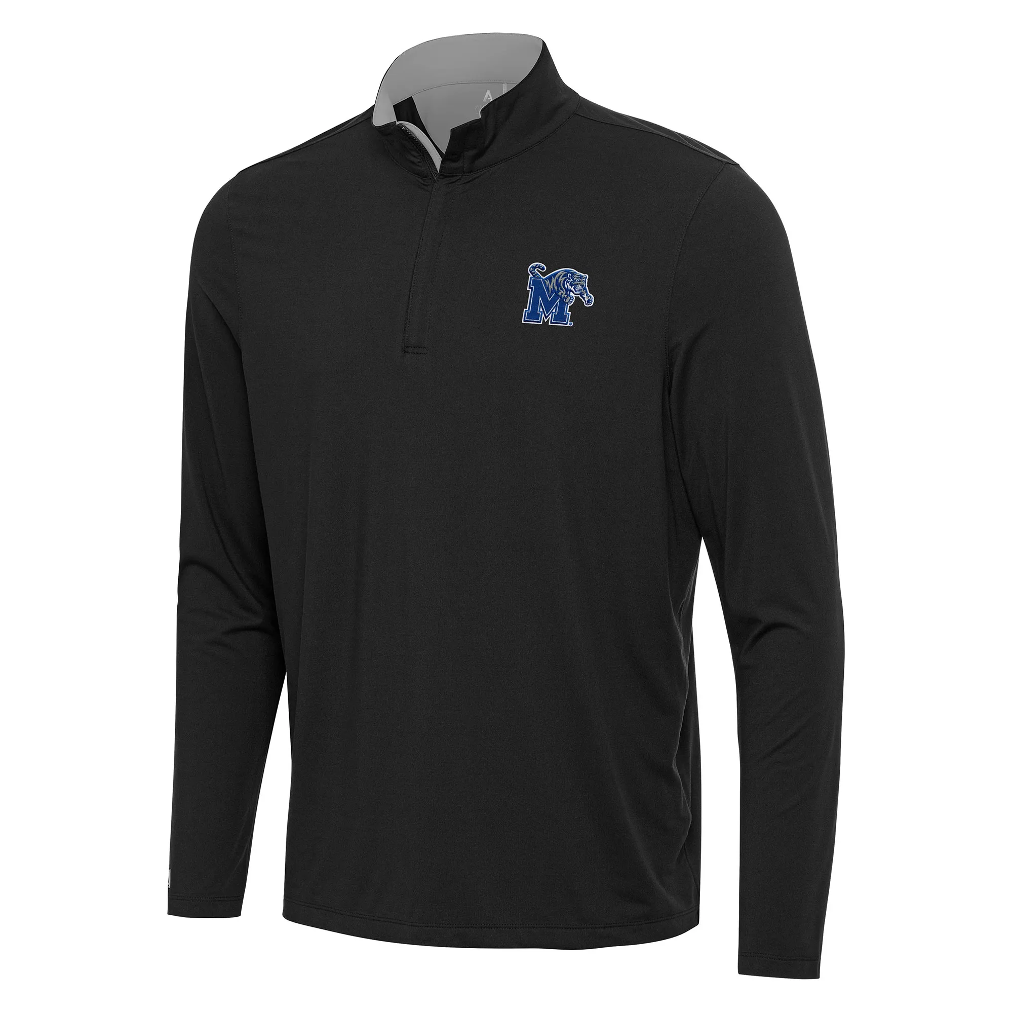 Antigua Memphis Tigers Black/Gray Content Quarter-Zip Pullover Top