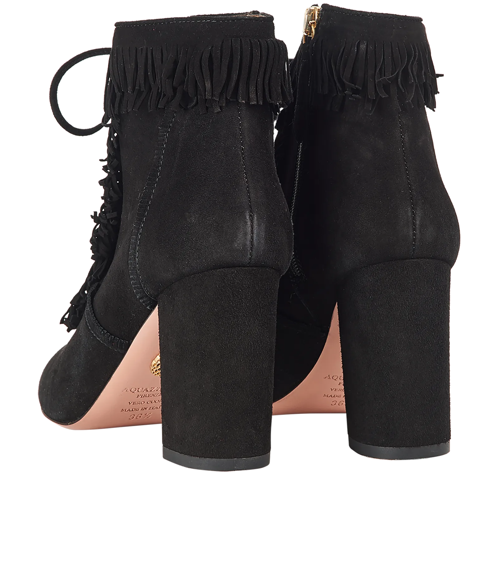 Aquazzura Fringe Lace Up Boots