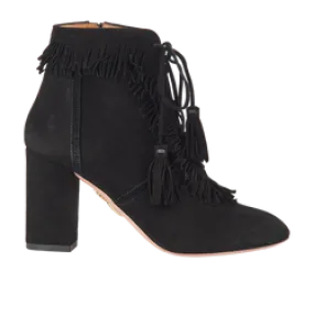 Aquazzura Fringe Lace Up Boots