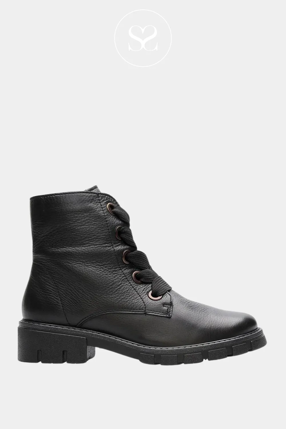 ARA 12-23126 BLACK LEATHER MILITARY BOOTS