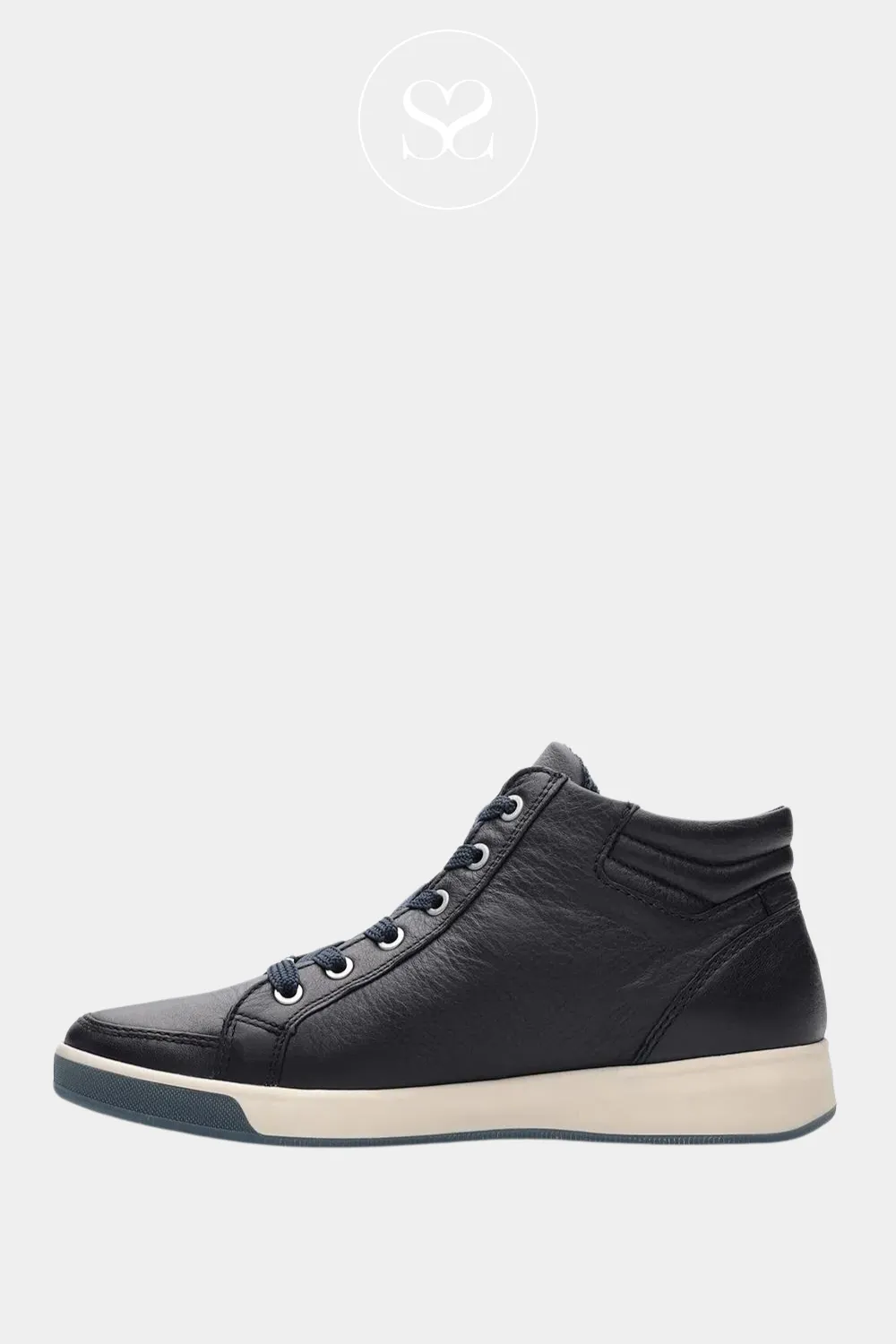 ARA 12-44499 NAVY LEATHER HIGH TOP TRAINER BOOTS