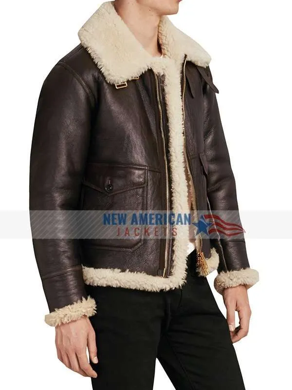 B3 Sheepskin Shearling Flight Bomber Leather Jacket - New American Jackets