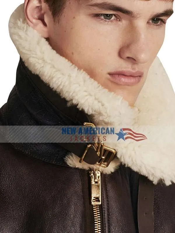 B3 Sheepskin Shearling Flight Bomber Leather Jacket - New American Jackets