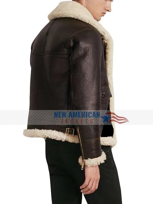 B3 Sheepskin Shearling Flight Bomber Leather Jacket - New American Jackets