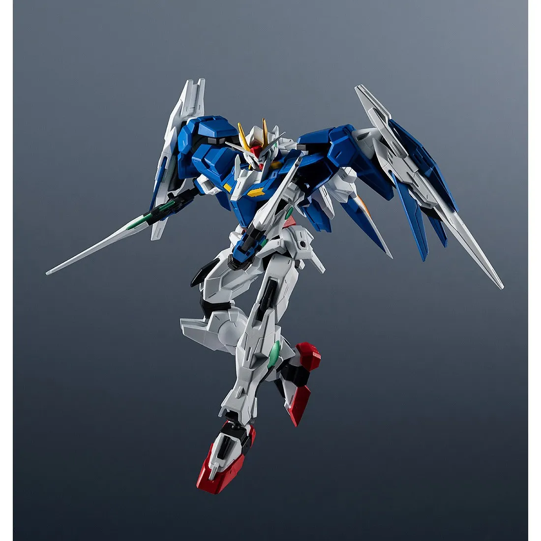 Bandai Gundam Universe Mobile Suit Gundam GN-0000 + GNR-010 00 Raiser Figure (white)