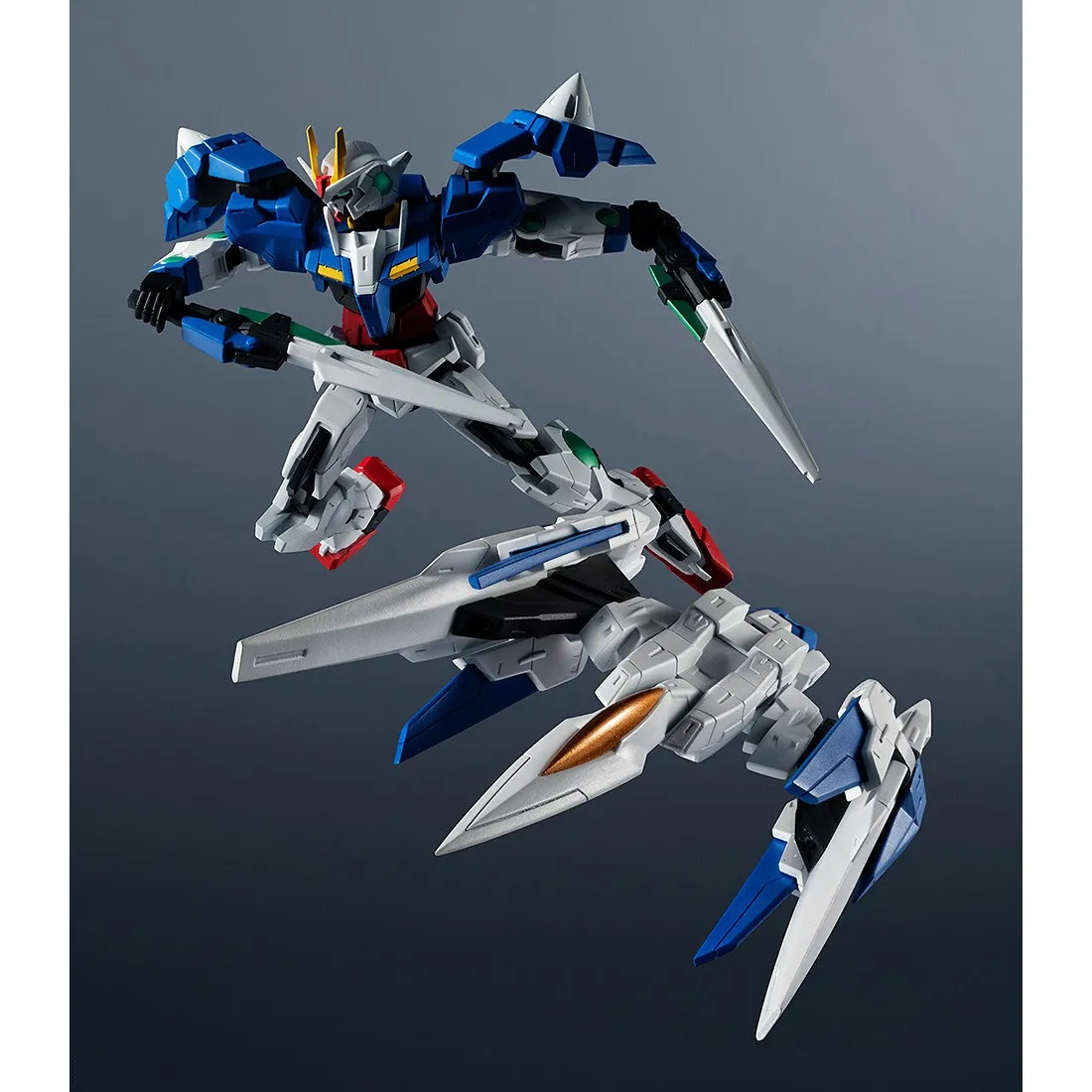 Bandai Gundam Universe Mobile Suit Gundam GN-0000 + GNR-010 00 Raiser Figure (white)