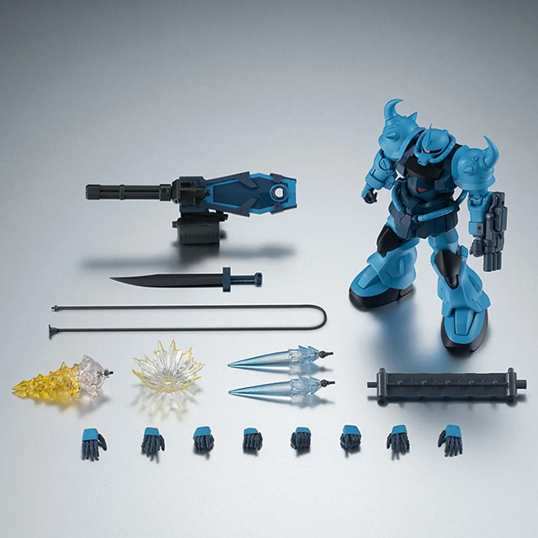 Bandai The Robot Spirits Mobile Suit Gundam The 08th MS Team Side MS MS-07B-3 Gouf Custom Ver. A.N.I.M.E. Figure (blue)