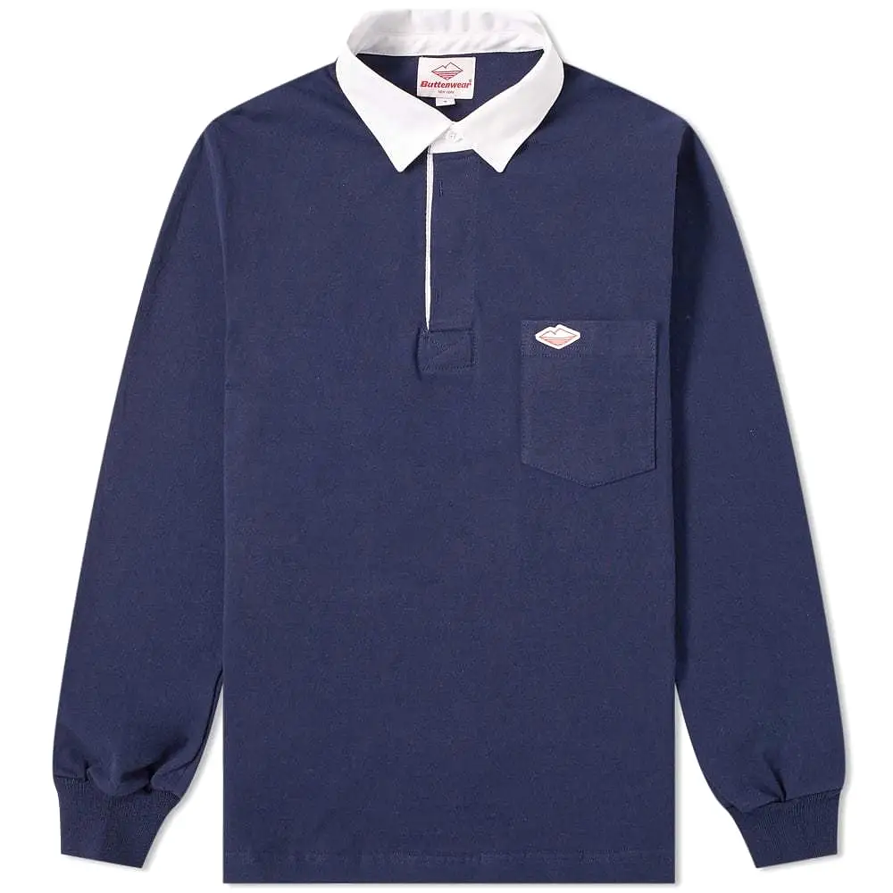 BATTENWEAR Pocket Rugby Shirt, Navy 6oz Jersey