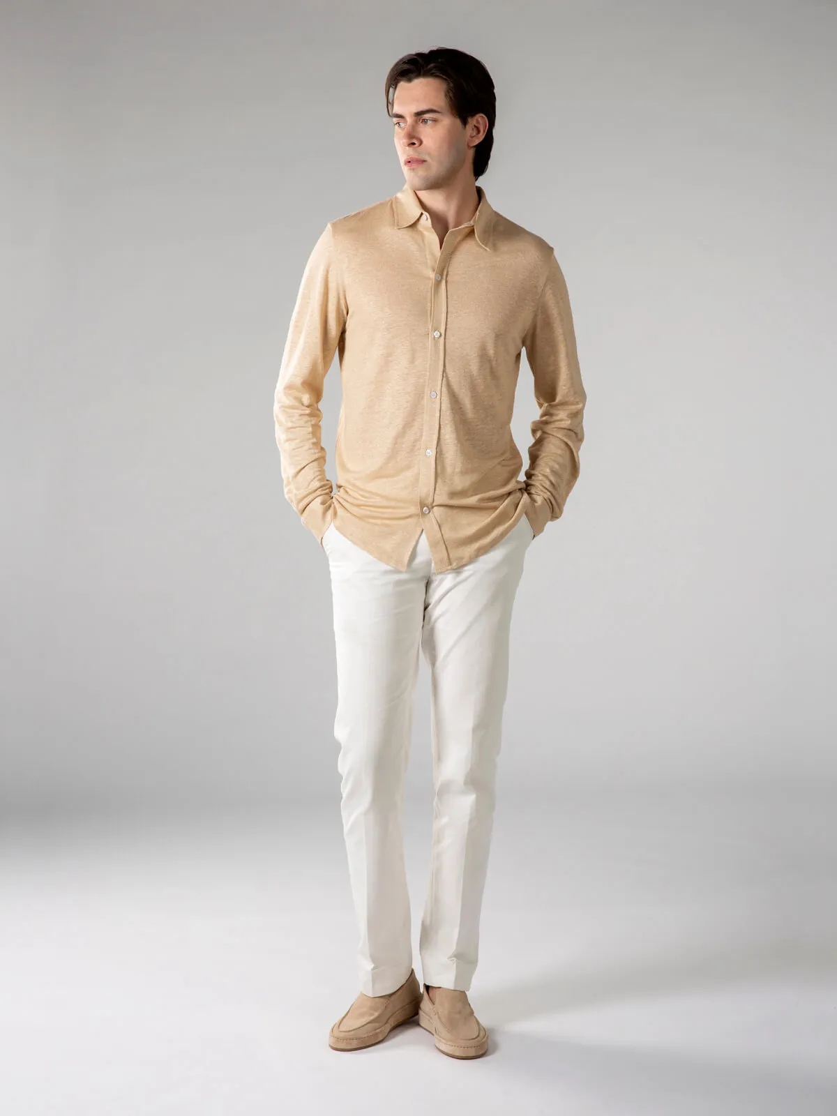 Beige Linen Bayside Shirt