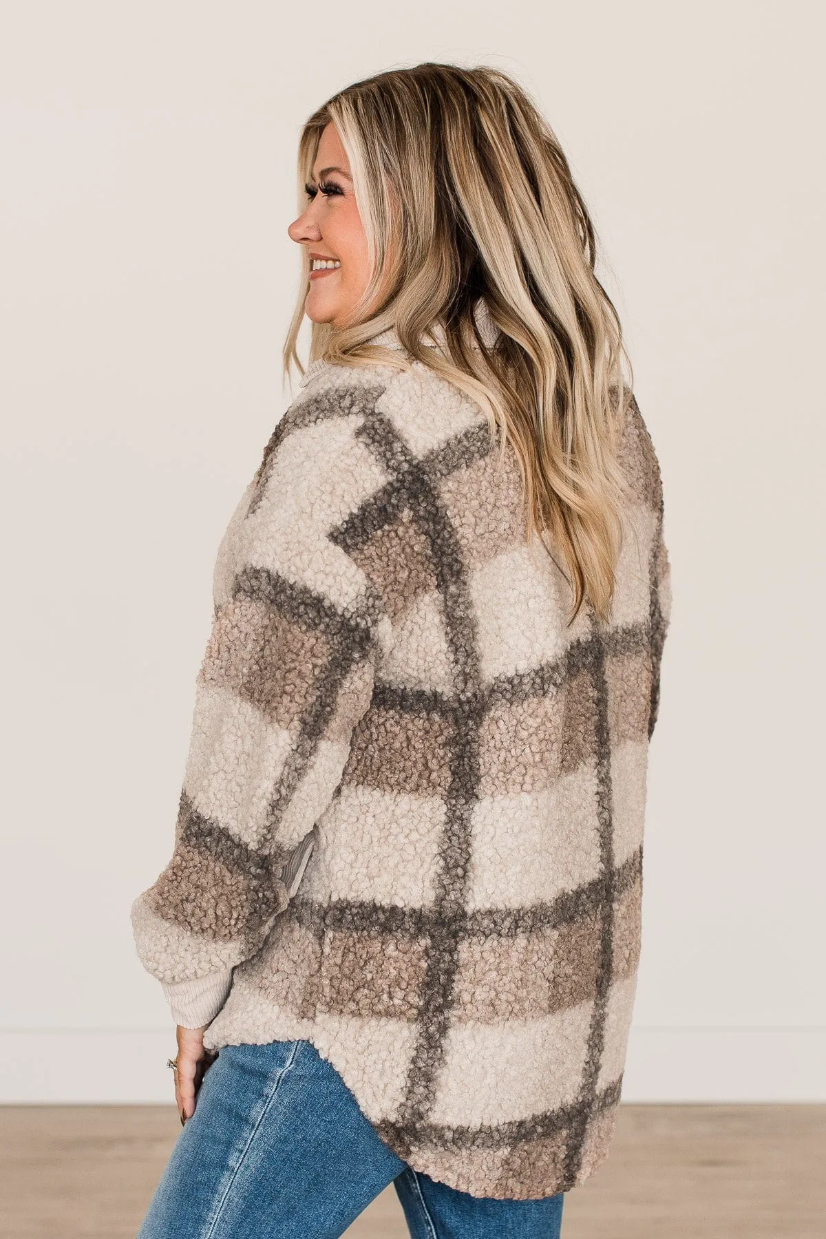 Better To Be Cozy Sherpa Jacket- Light Taupe