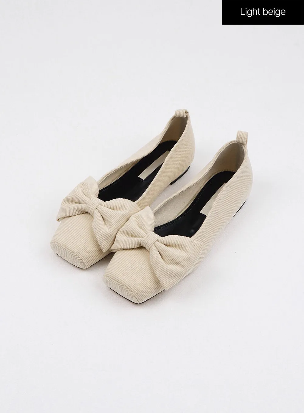 Big Bow Square Toe Flats OJ405