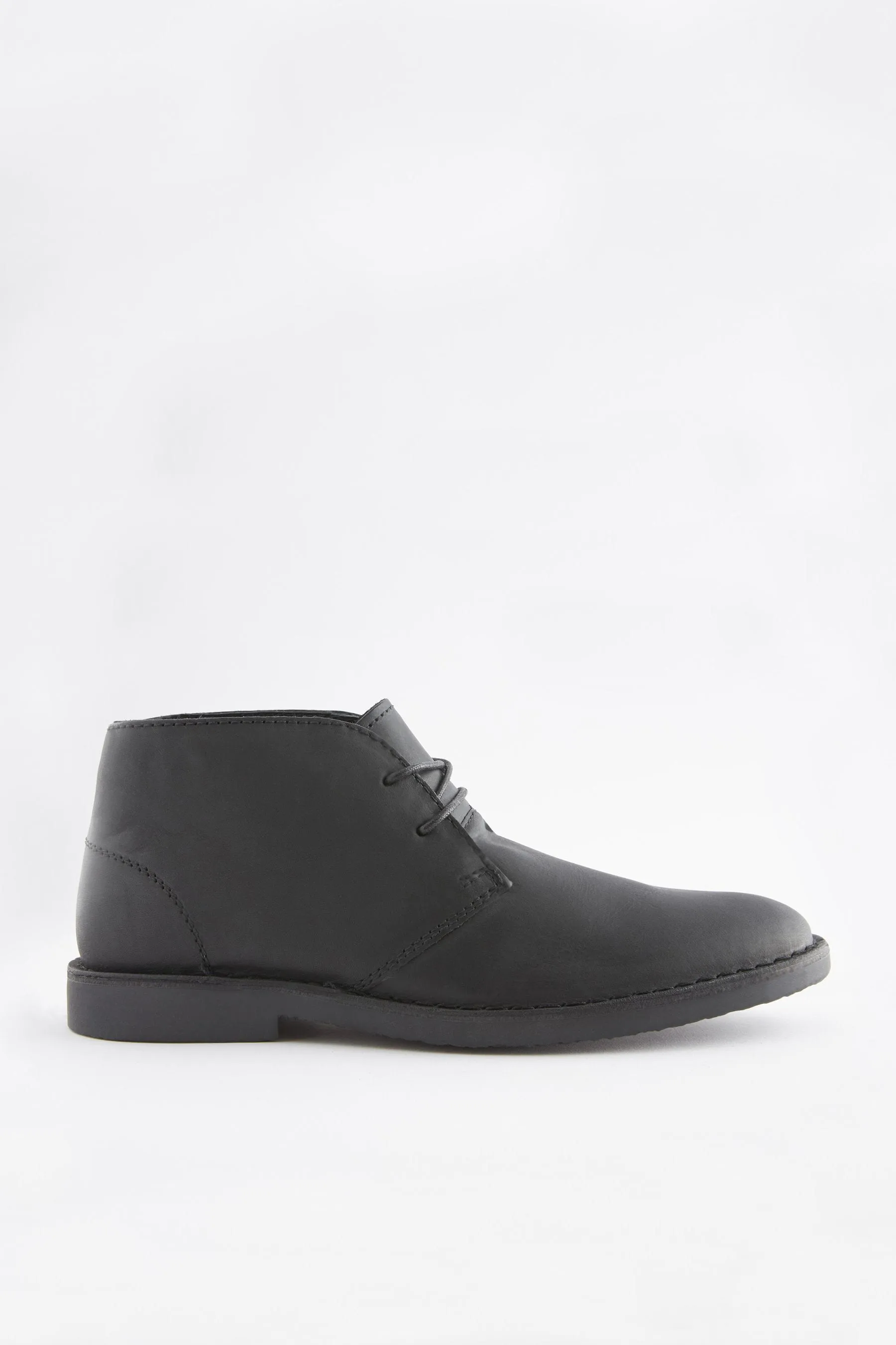 Black Leather Desert Boots