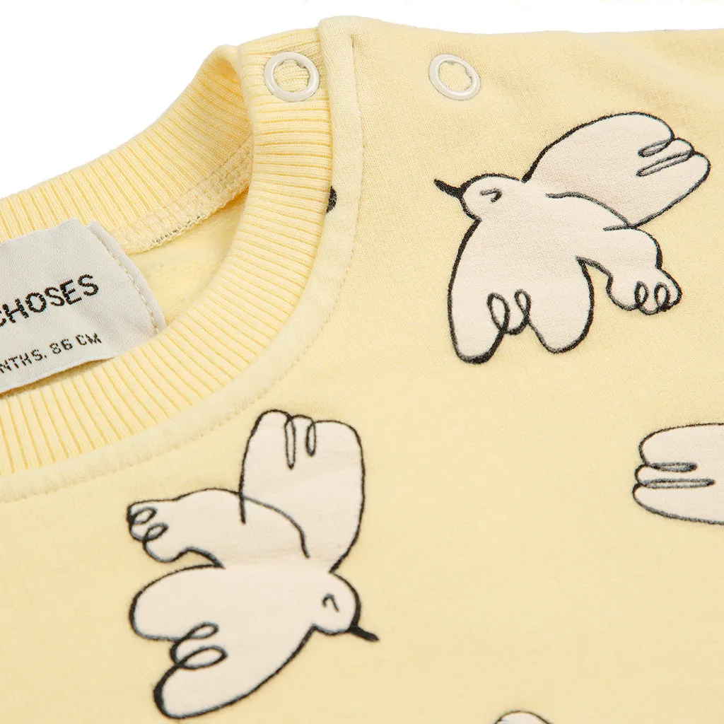 Bobo Choses Baby Freedom Bird All Over Sweatshirt Yellow