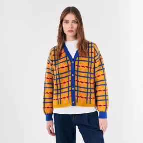 Bobo Choses Woman Madras Check Jacquard Crop Cardigan Multicolour