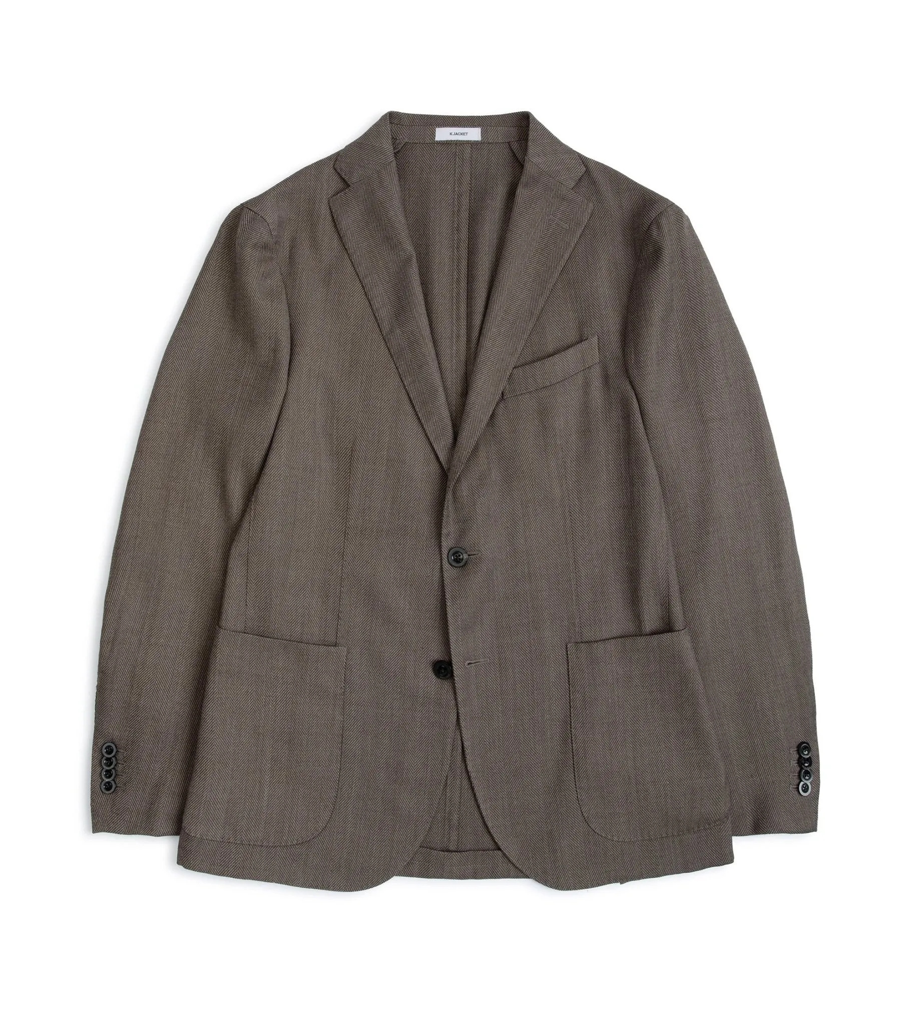 Boglioli Wool Mix Herringbone K Jacket: Walnut