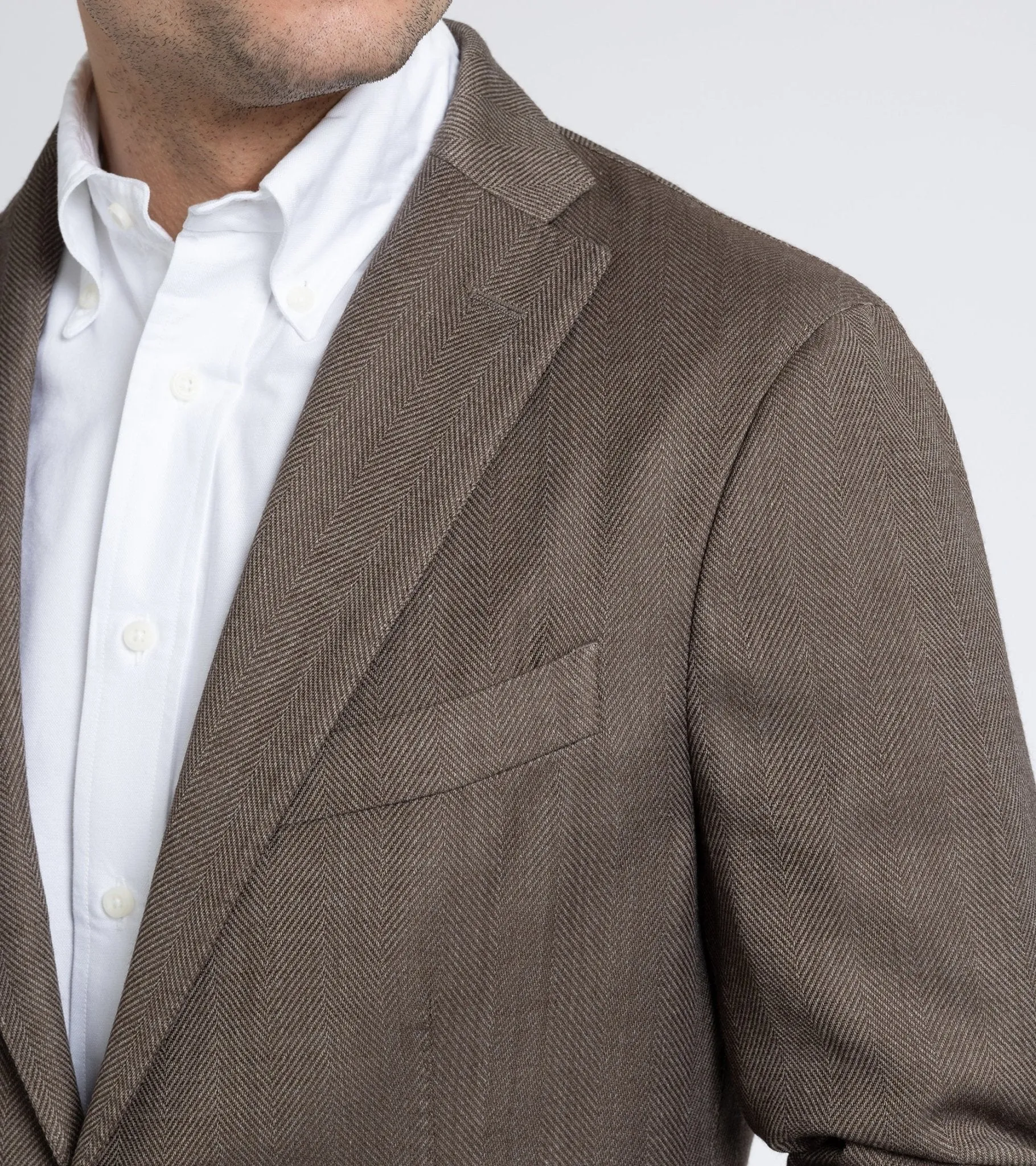 Boglioli Wool Mix Herringbone K Jacket: Walnut