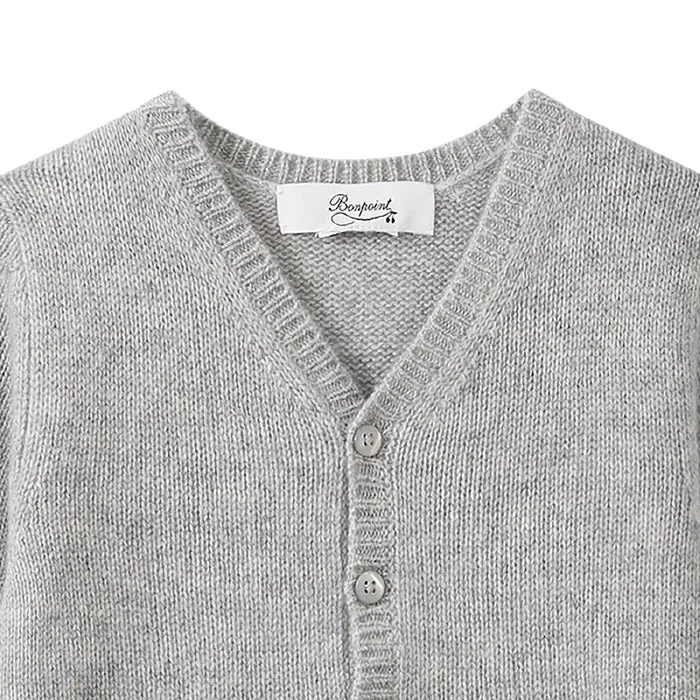 Bonpoint Baby Cardigan Heather Grey