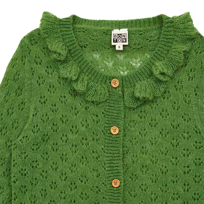 Bonton Child Corolle Cardigan Green Peace