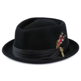 Brixton Stout Pork Pie Hat - Black / Black Band