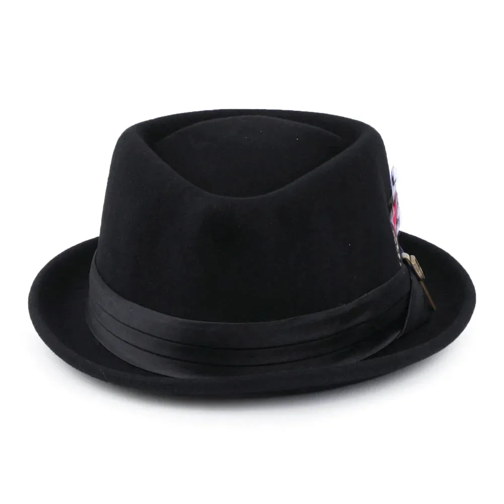 Brixton Stout Pork Pie Hat - Black / Black Band