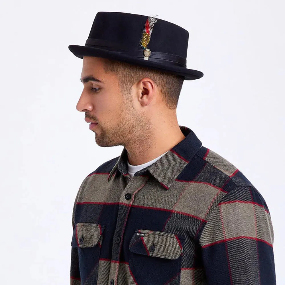 Brixton Stout Pork Pie Hat - Black / Black Band