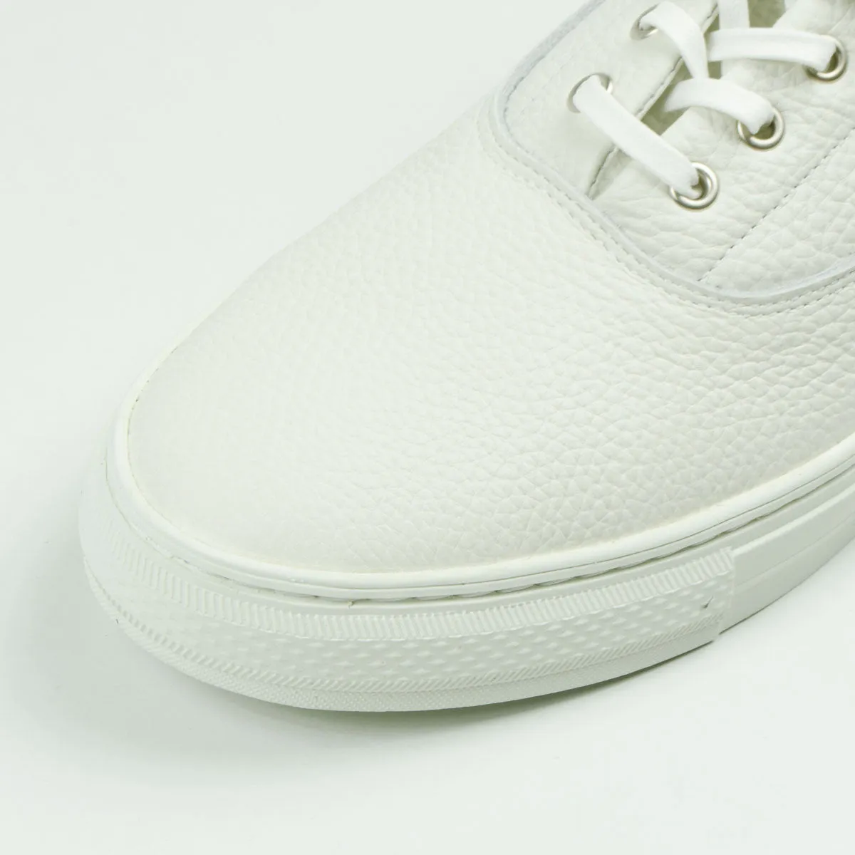 Buddy - Dachs Low Chubby Grain Leather Sneakers - White