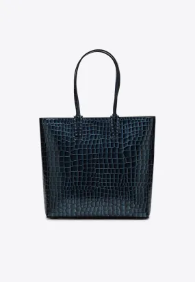 Cabata Croc-Embossed Leather Tote Bag