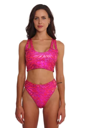 Cali Hot Pink Crop Top - Cyber Tiger