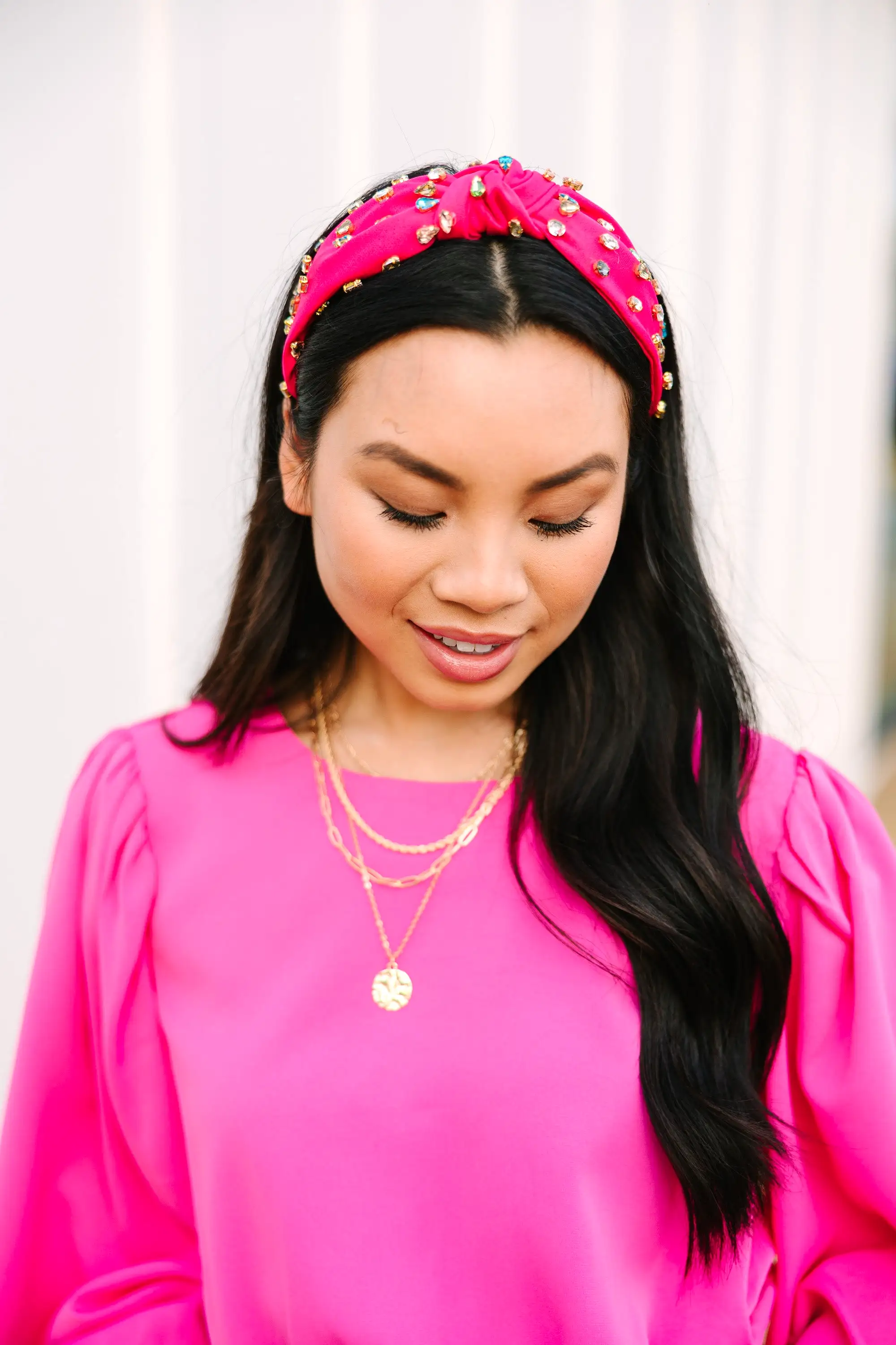 Can't Stop Your Shine Hot Pink Rhinestone Headband