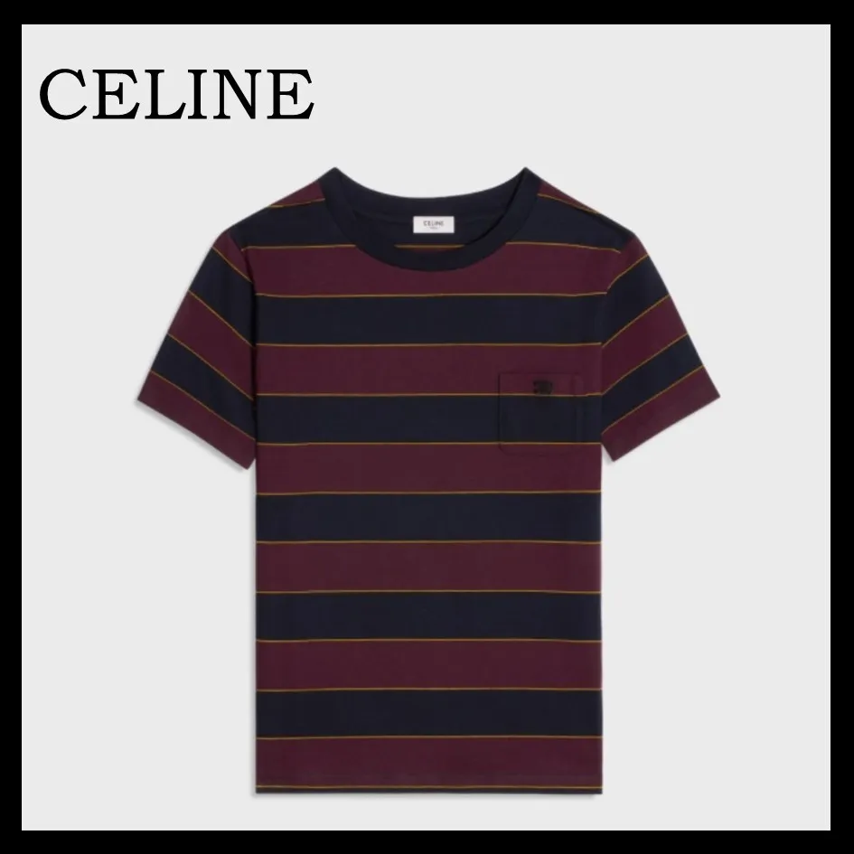 CELINE  |TRIOMPHE REGULAR T-SHIRT IN STRIPED JERSEY