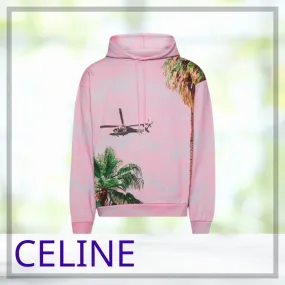 CELINE  |Unisex Long Sleeves Cotton Luxury Hoodies