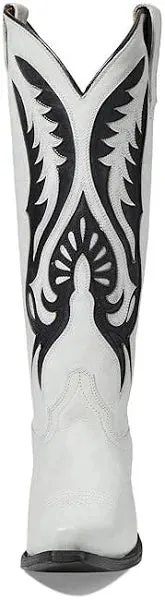 Circle G Woman's White & Black Western Inlay Boot