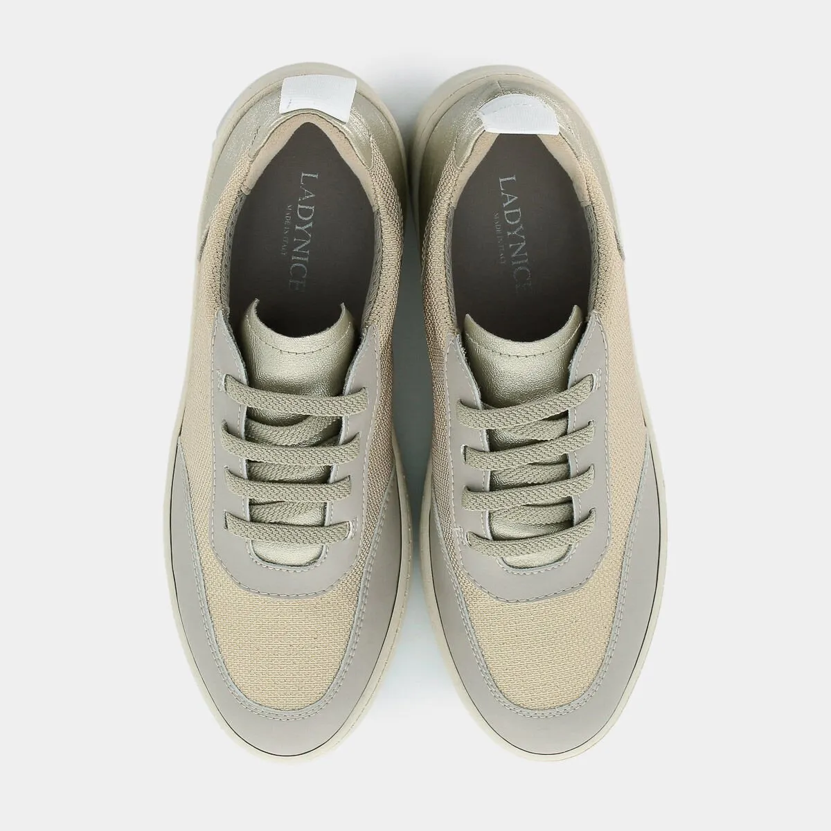 CM-E24D-02PLATINO/BEIGE/BIANCO- SNEAKERS