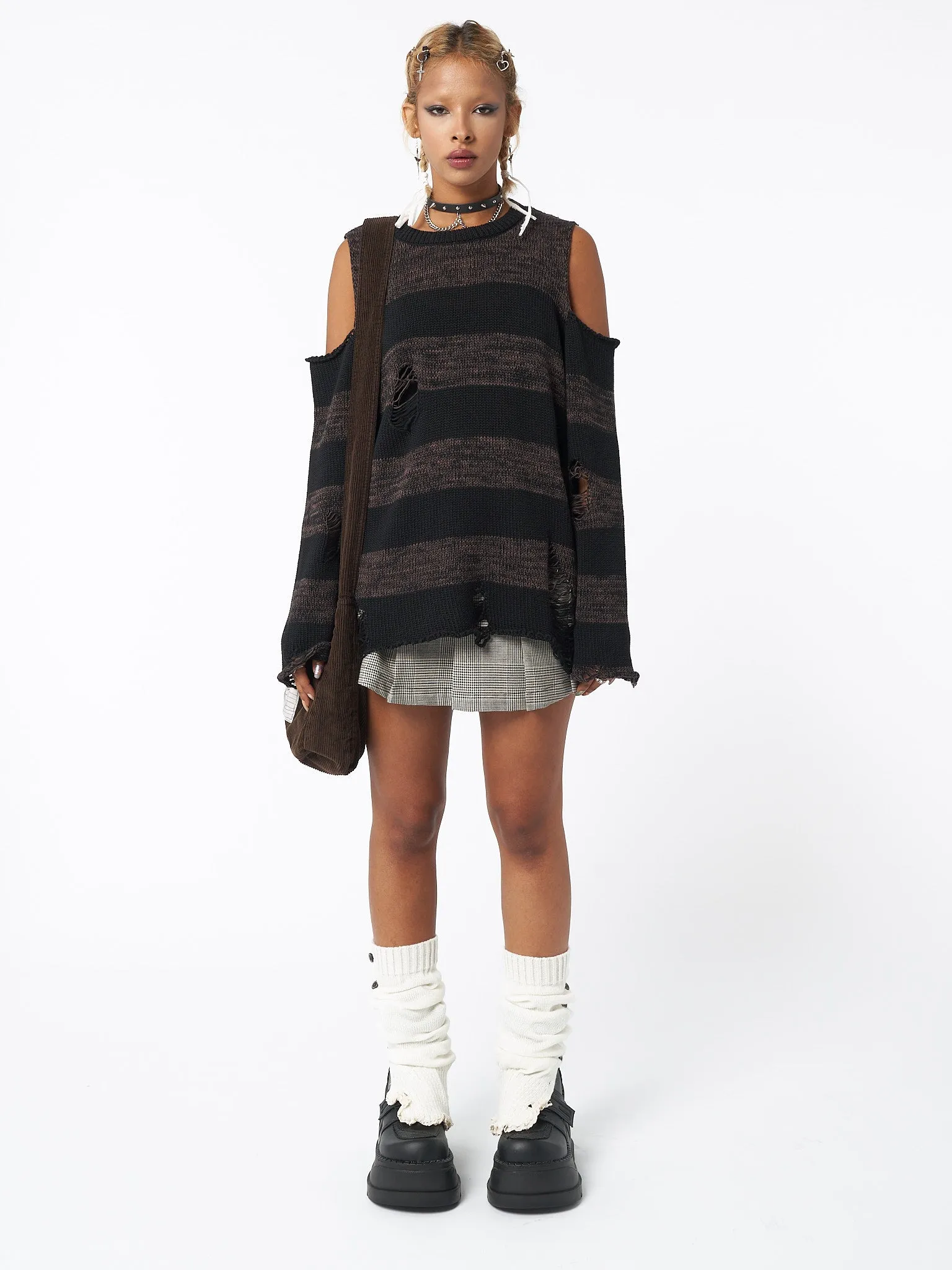 Curtis Brown Black Striped Knit Jumper